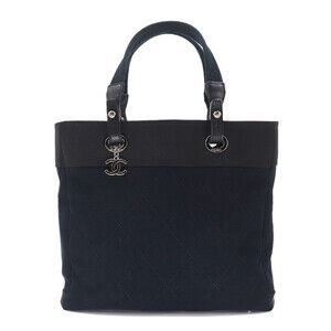 CHANEL Black Leather Tote Bag